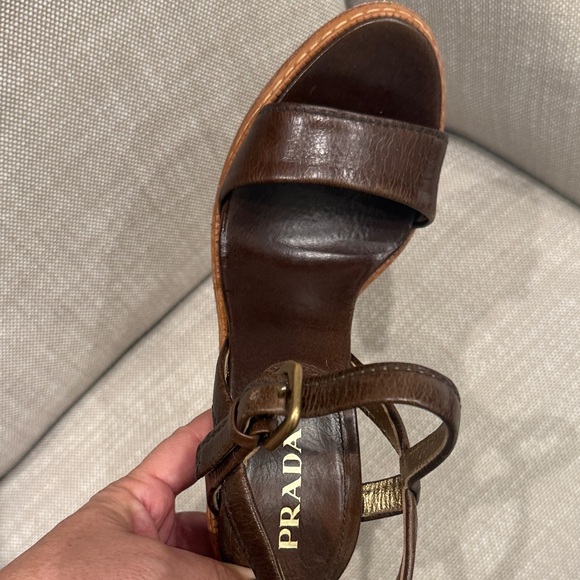 Prada Women's Dark Brown Leather Heels - Picture 2 of 11